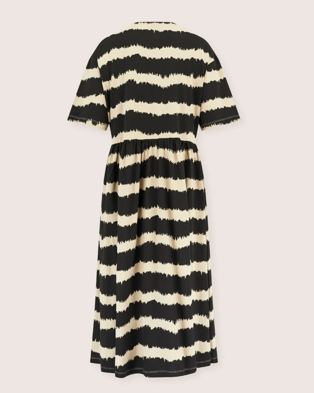 Matilda Black Wavy Stripe Midi Dress