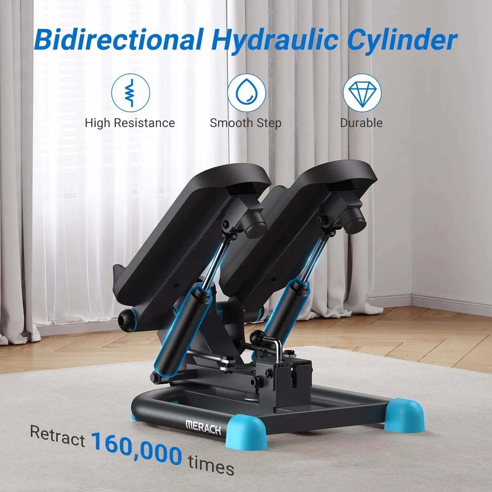 MERACH Dual-Action Stepper with Resistance Bands