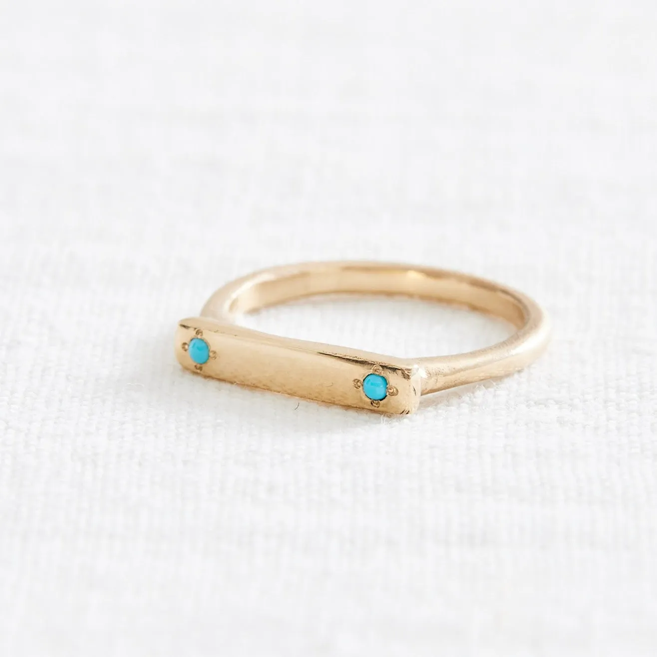 Message Ring - Double Turquoise