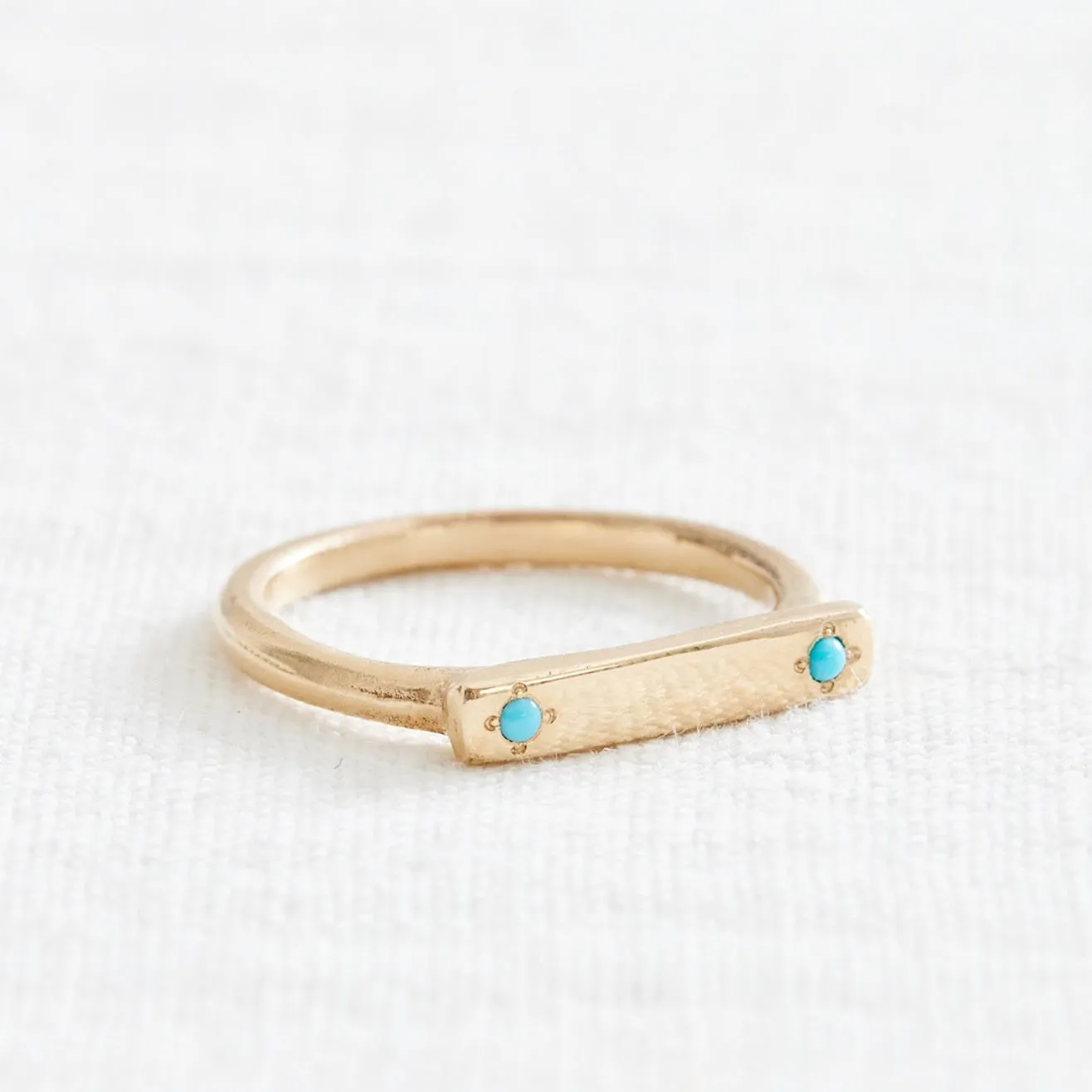 Message Ring - Double Turquoise
