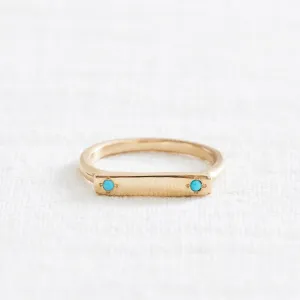 Message Ring - Double Turquoise