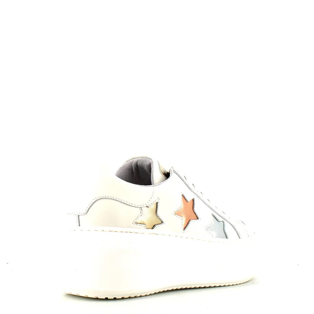 Méliné Platform Trainer Stars White Metallic