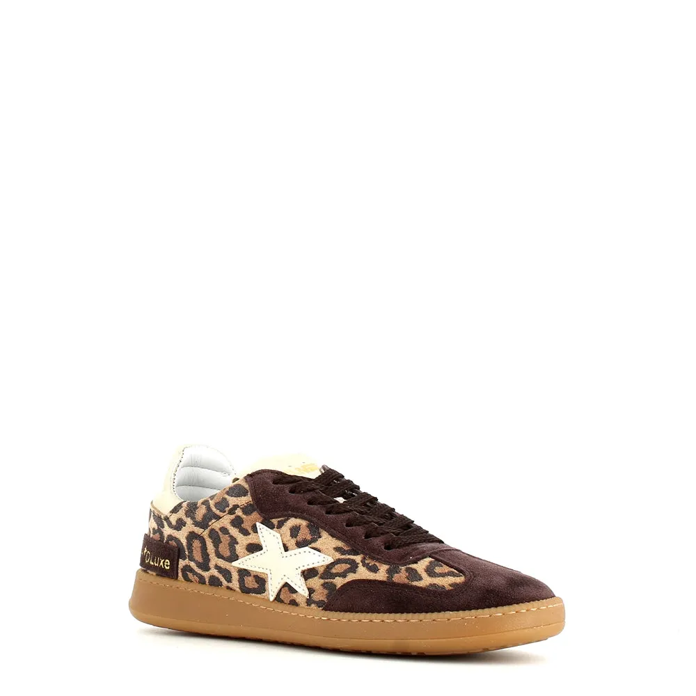 Méliné Star Leopard Print Trainer Gold Black