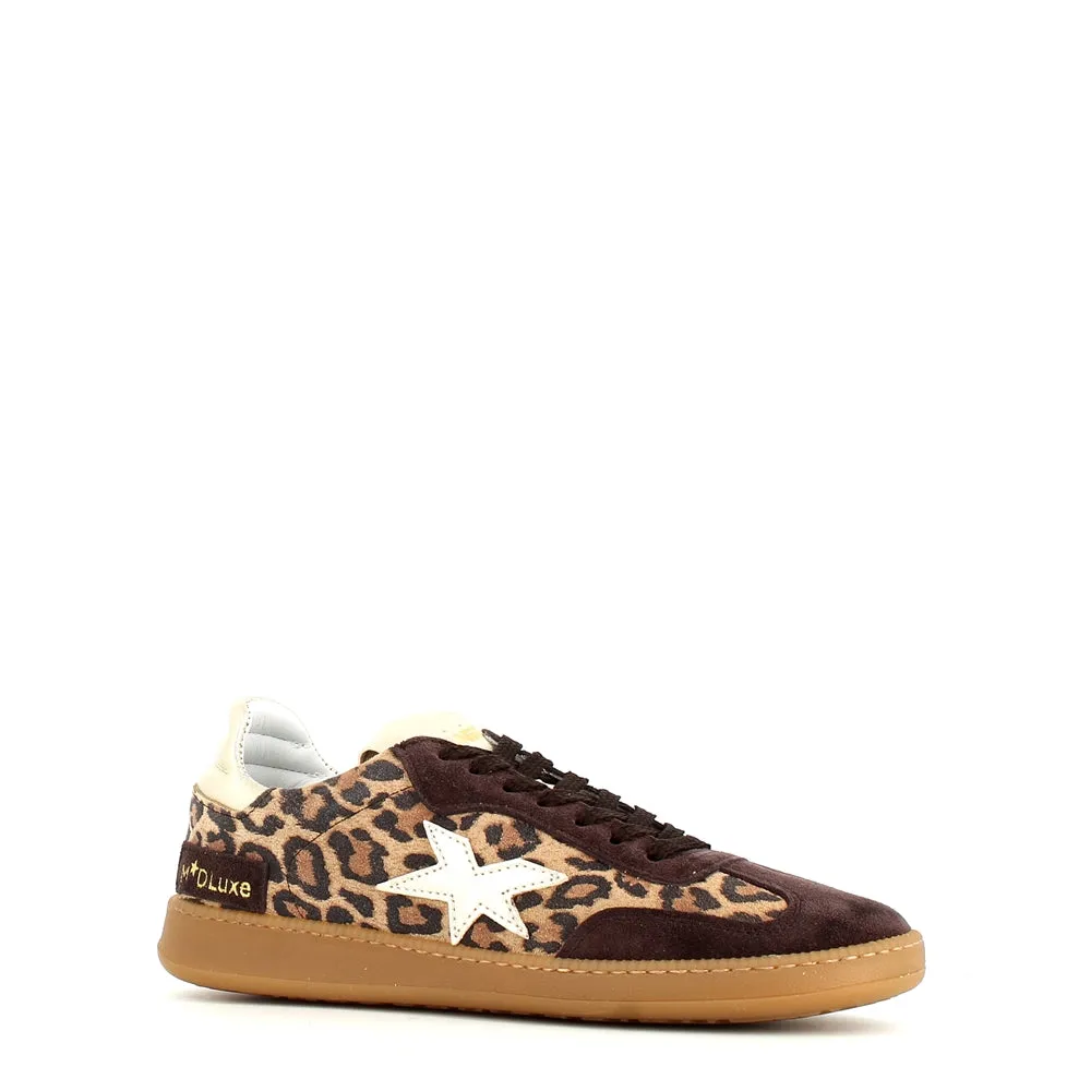 Méliné Star Leopard Print Trainer Gold Black