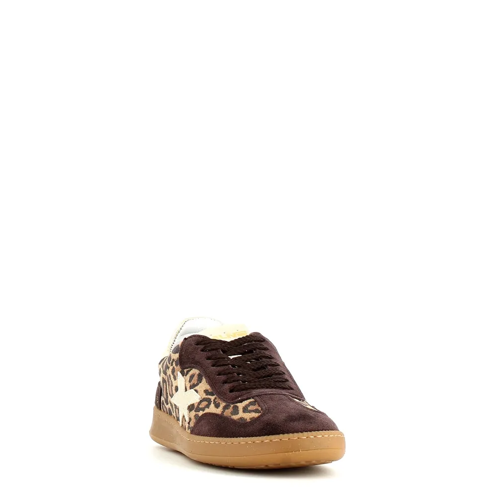 Méliné Star Leopard Print Trainer Gold Black