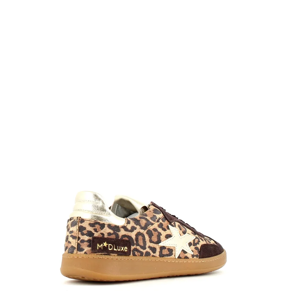 Méliné Star Leopard Print Trainer Gold Black