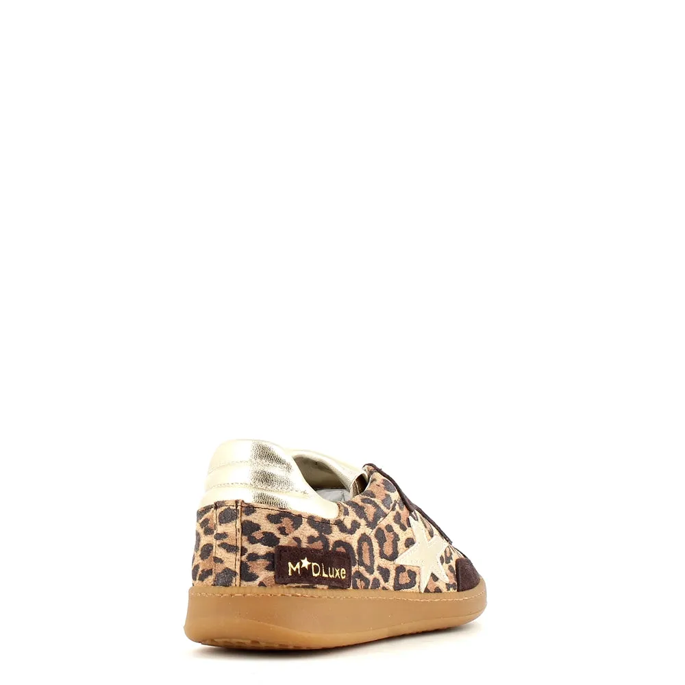 Méliné Star Leopard Print Trainer Gold Black