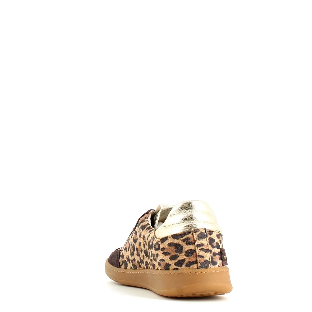 Méliné Star Leopard Print Trainer Gold Black