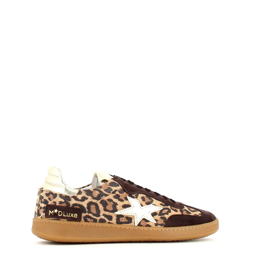 Méliné Star Leopard Print Trainer Gold Black