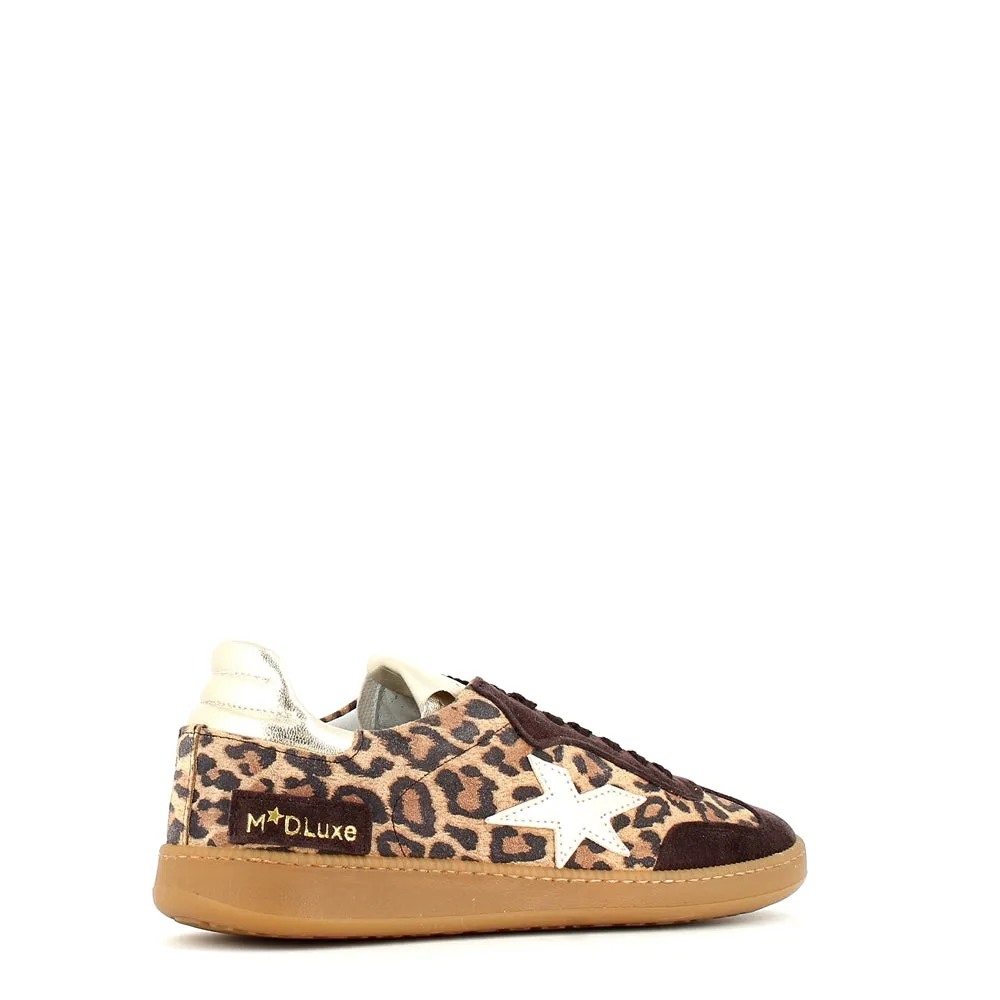Méliné Star Leopard Print Trainer Gold Black