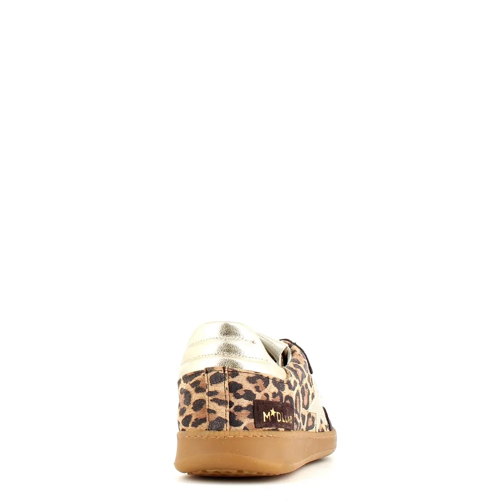 Méliné Star Leopard Print Trainer Gold Black
