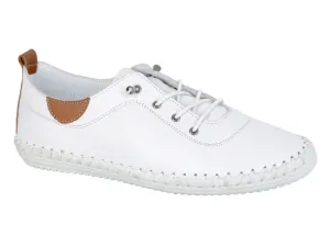 Mod Comfys Women's Softie Leather Plimsoll White