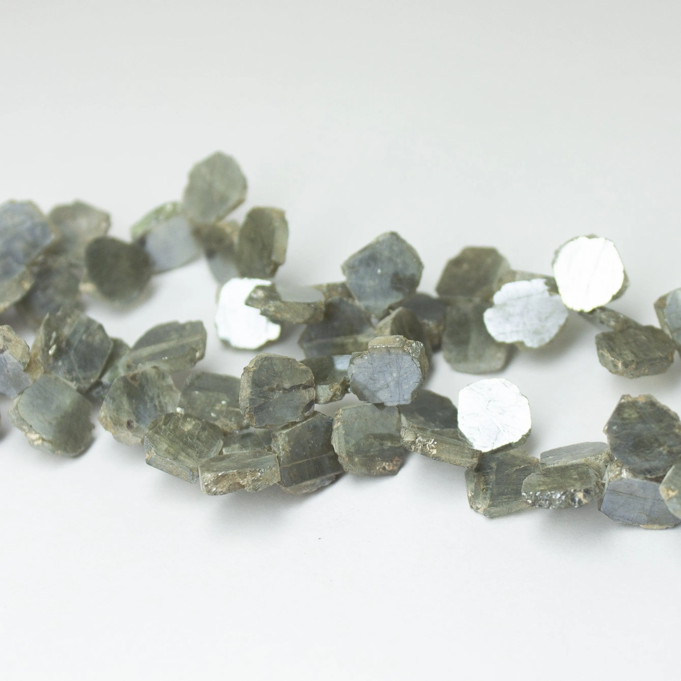 Natural Grey Silverite Smooth Slice Beads 9mm 10mm 16inches