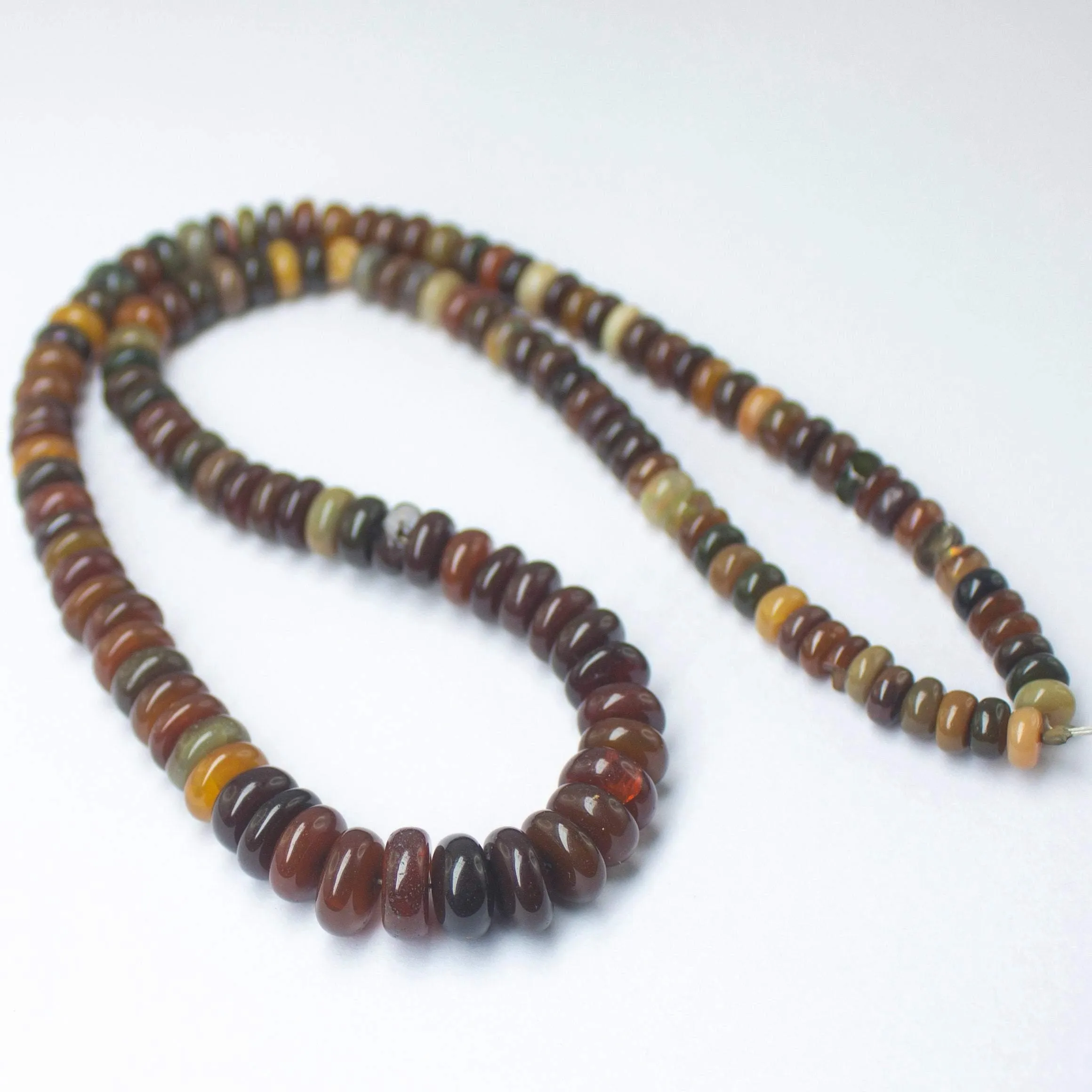 Natural Multi Color Ethiopian Opal Smooth Rondelle Beads 5.5mm 8.5mm 16inches
