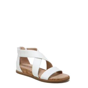 Naturalizer SOUL Womens Cindi Strappy Flat Sandals White Smooth 11 M