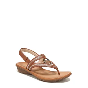 Naturalizer SOUL Womens Sunny Thong Slingback Sandals Toffee Smooth Brown Synthetic 8 M