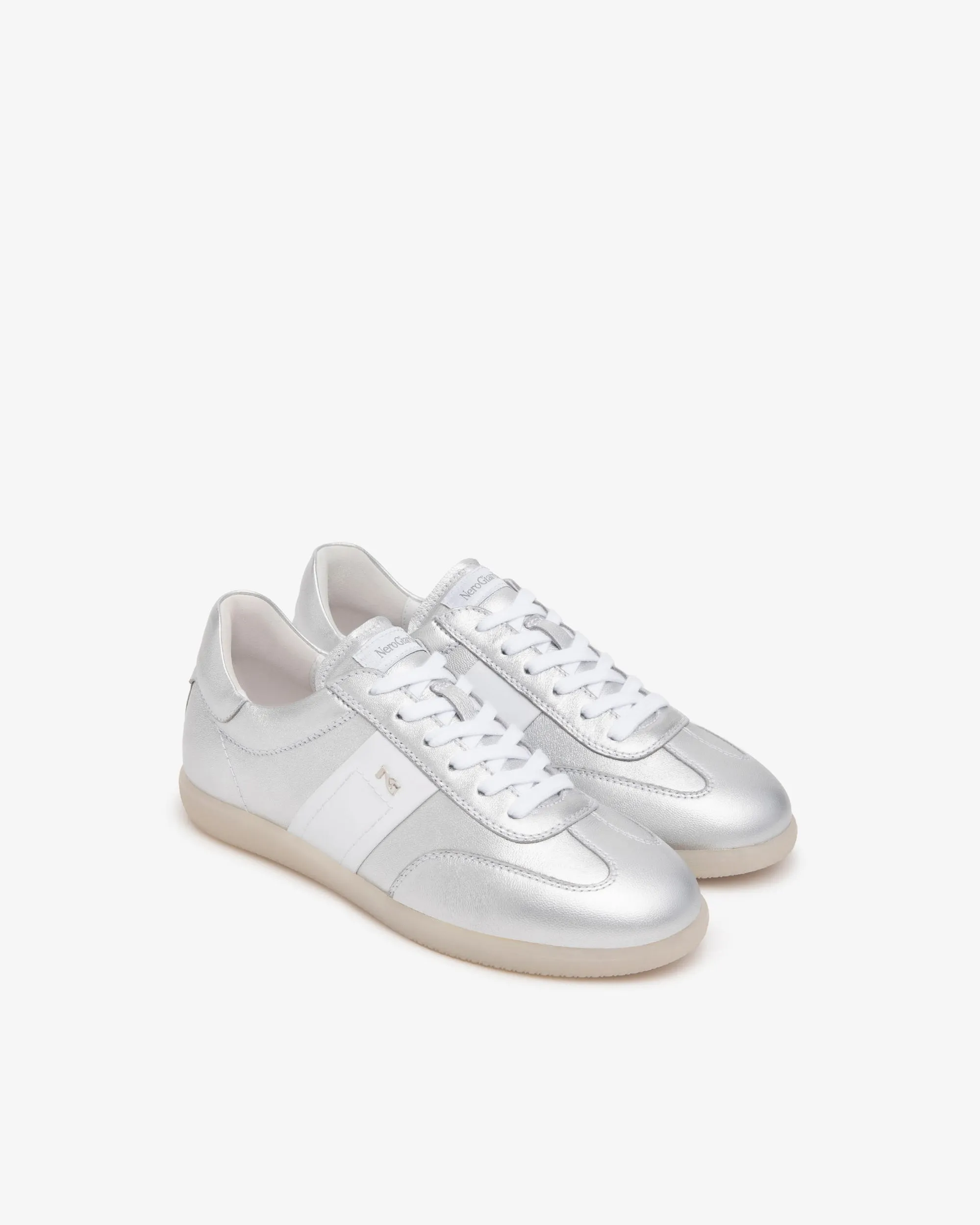 Nero Giardini Sporty Leather Lace Up Trainer