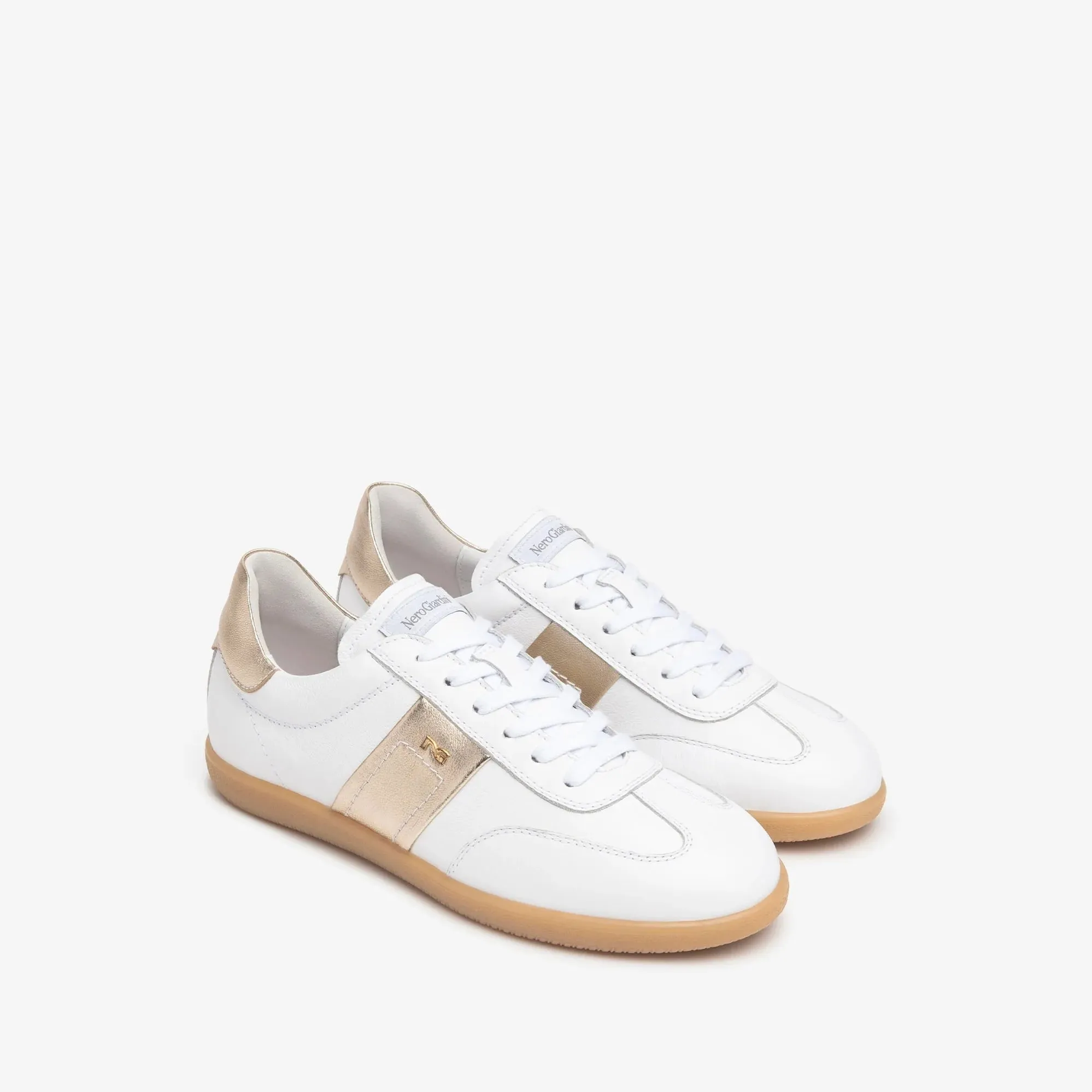 Nero Giardini Sporty Leather Lace Up Trainer