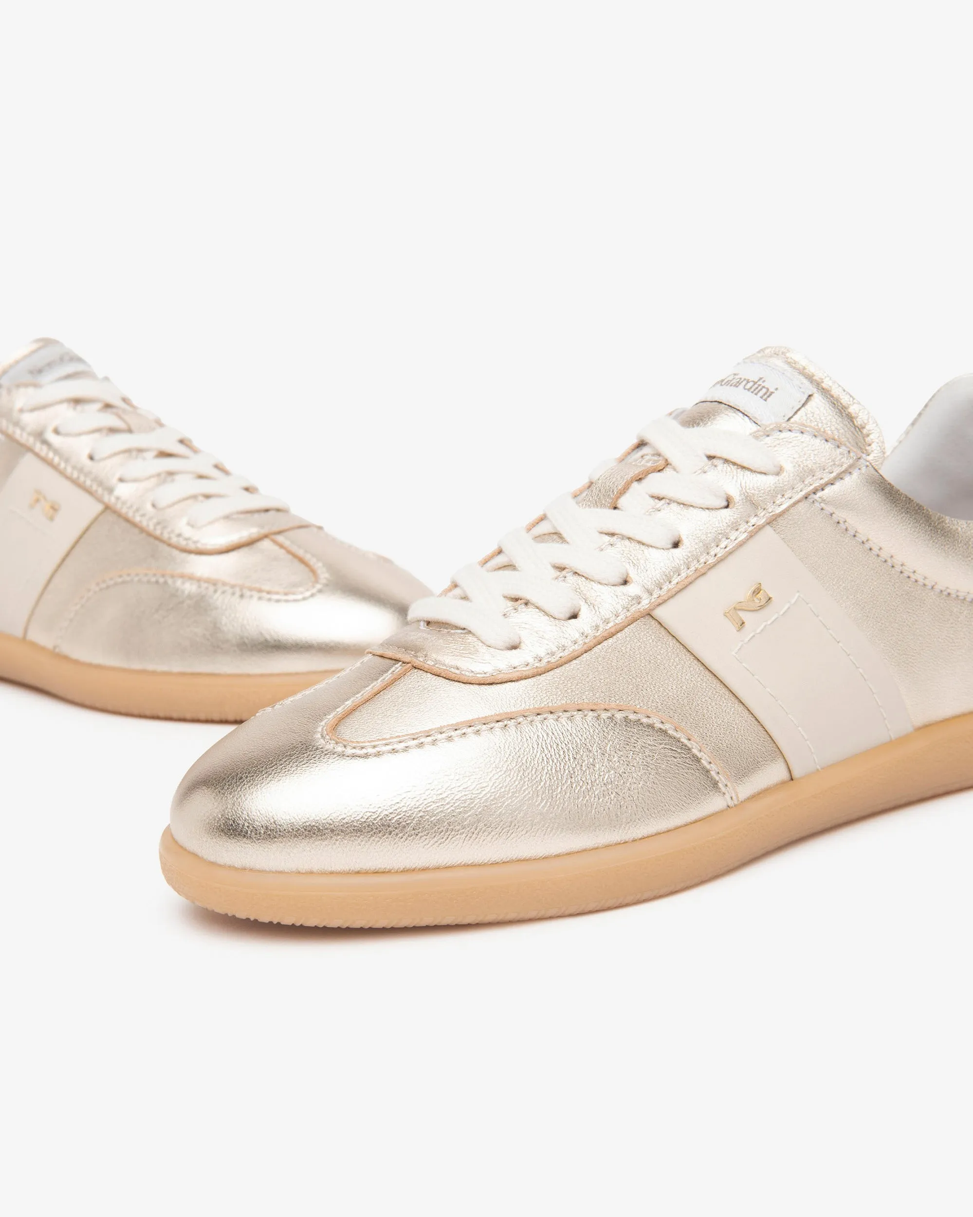 Nero Giardini Sporty Leather Lace Up Trainer