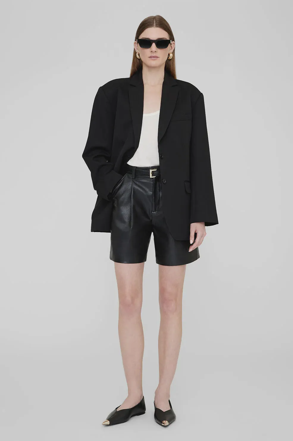 Nina Flats with metal Toe cap Black
