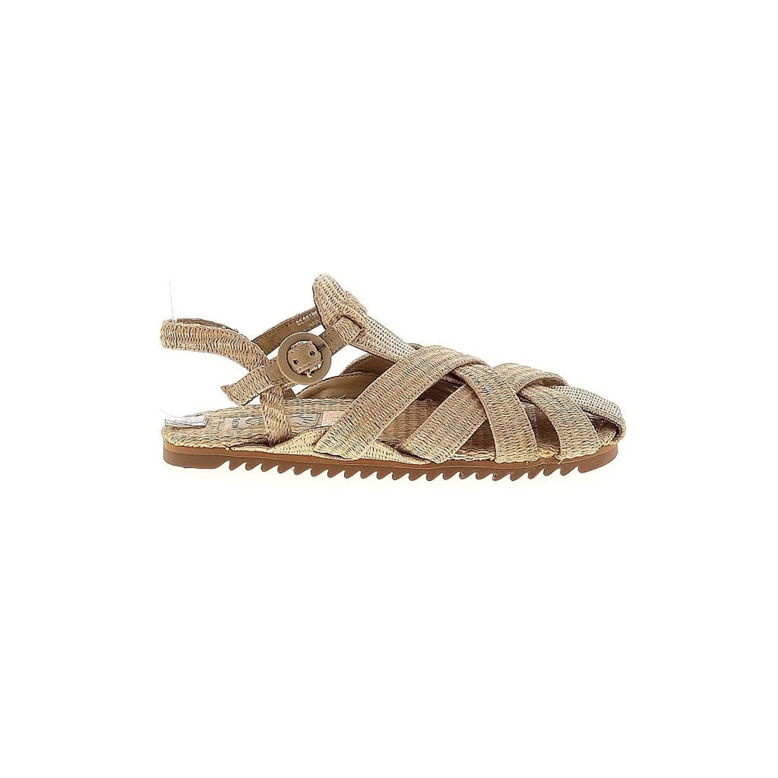 NWOT Farm Rio Women's Raffia Zigzag Fisherman Sandals – Tan Flats, Size 9