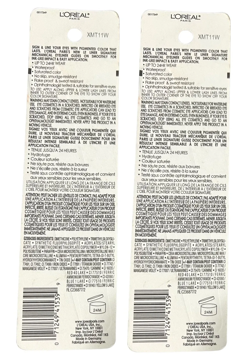 Pack of 2 L'Oreal Le Liner Signature Smooth Glide Mechanical Eyeliner, Violet Wool 755