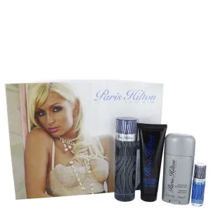 Paris Hilton by Paris Hilton Gift Set -- 3.4 oz  Eau De Toilette Spray   3 oz Body Wash   2.75 oz Deodorant Stick   .25 Mini EDT Spray for Men