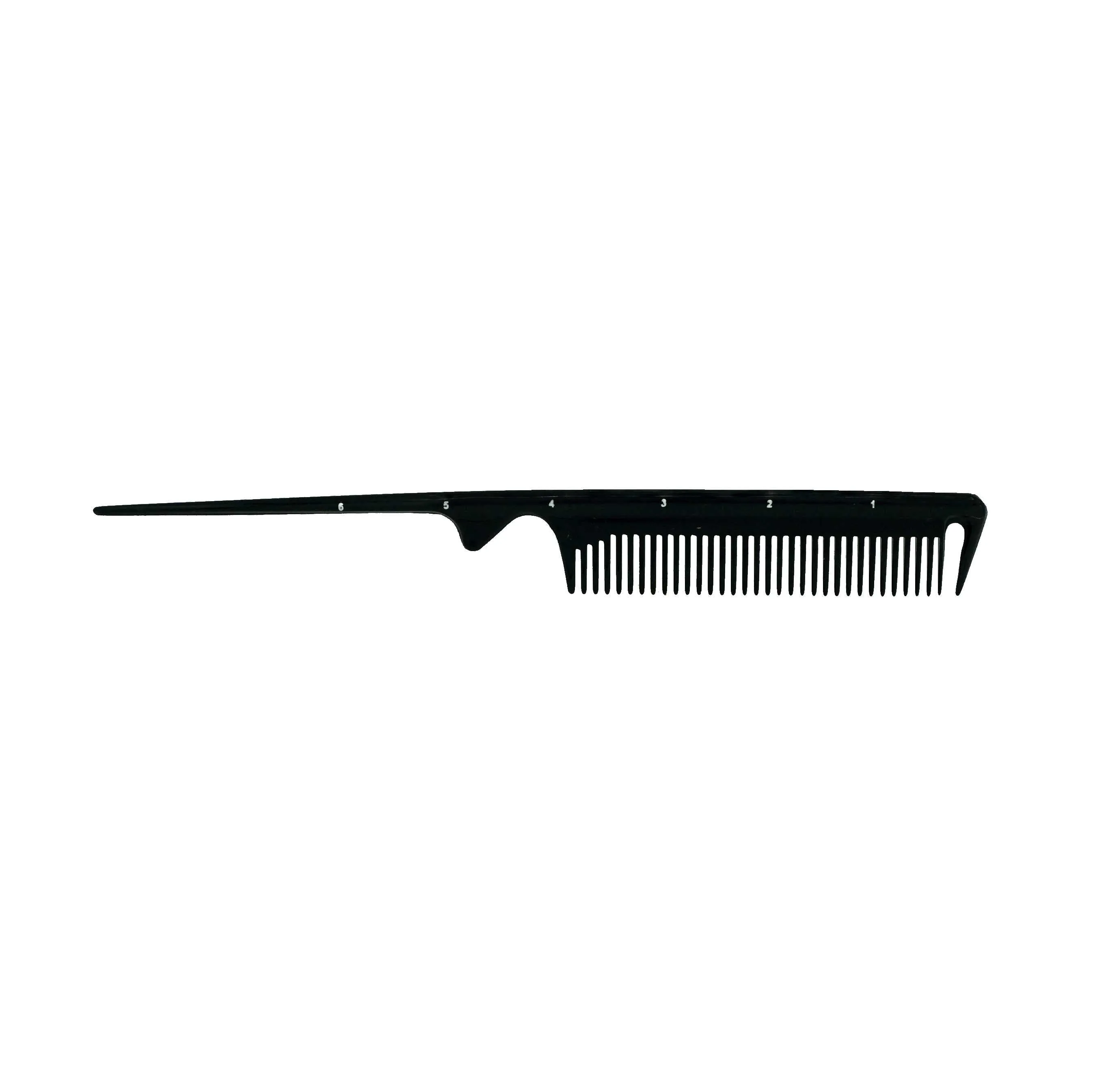 Pegasus 132, 8.5in Hard Rubber Course Tooth Rat Tail Comb with Sectioning, Smooth Edges, Anti Static, Heat and Chemically Resistant, Great for Parting, Coloring Hair | Peines de goma dura - Black
