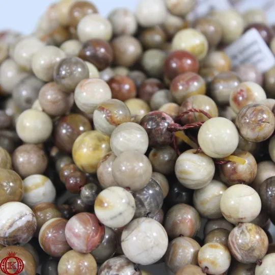 Petrified Wood Beads Smooth Round