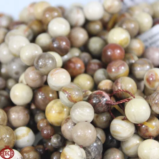 Petrified Wood Beads Smooth Round