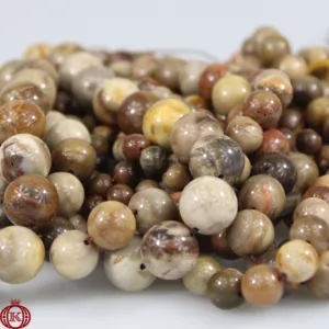 Petrified Wood Beads Smooth Round