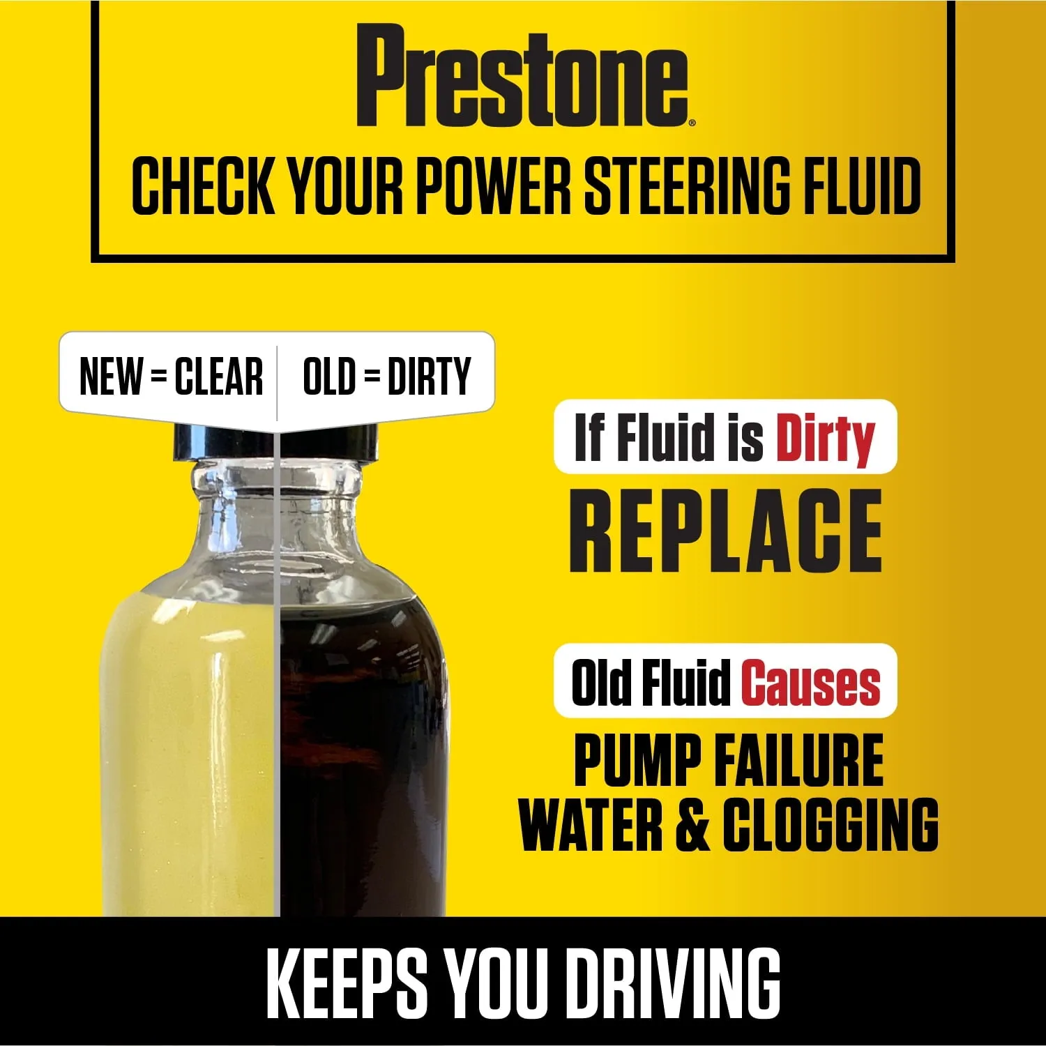 Prestone Universal Power Steering Fluid - 32 fl oz - Anti-Wear, 50,000 mile