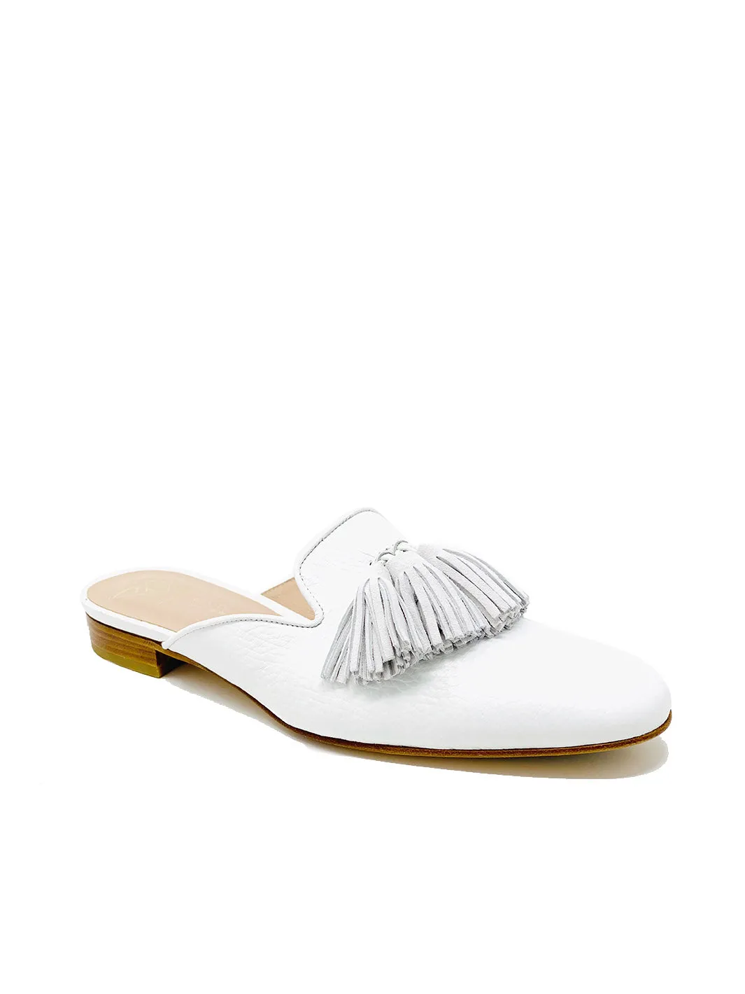 "Biba" Grained leather Tassel Mules