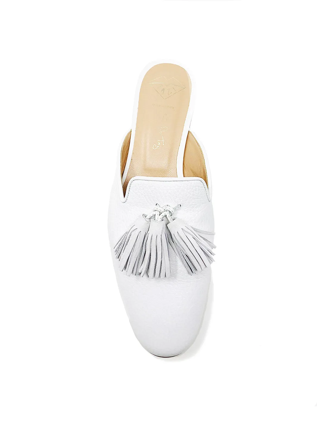 "Biba" Grained leather Tassel Mules