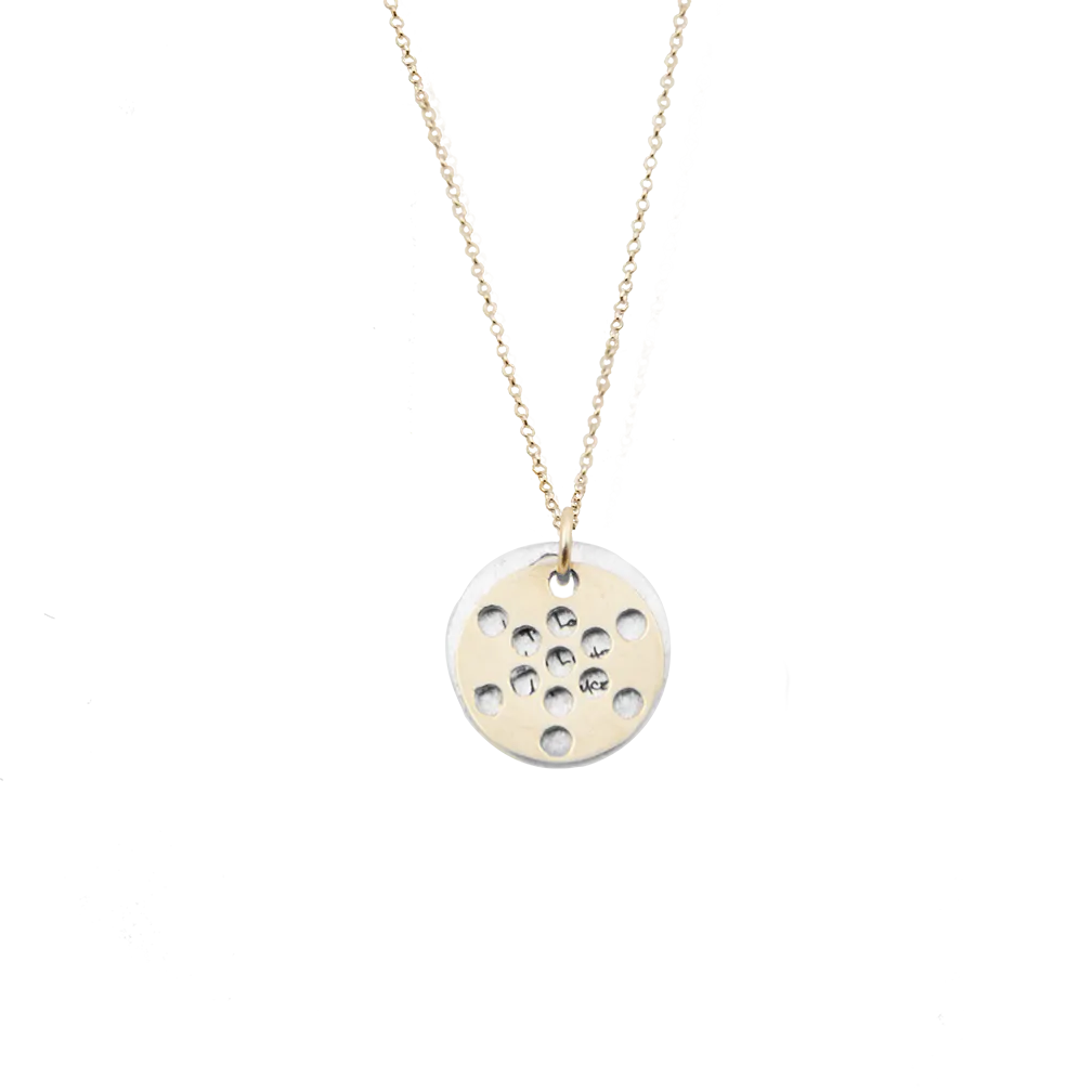 SET - FRUIT OF LIFE NECKLACE 14K   I AM LOVE I AM LIGHT I AM PEACE BANGLE (SAVE $65)