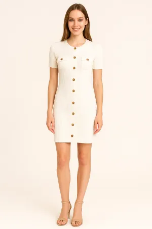 SHORT SLEEVE RIBBED MINI DRESS