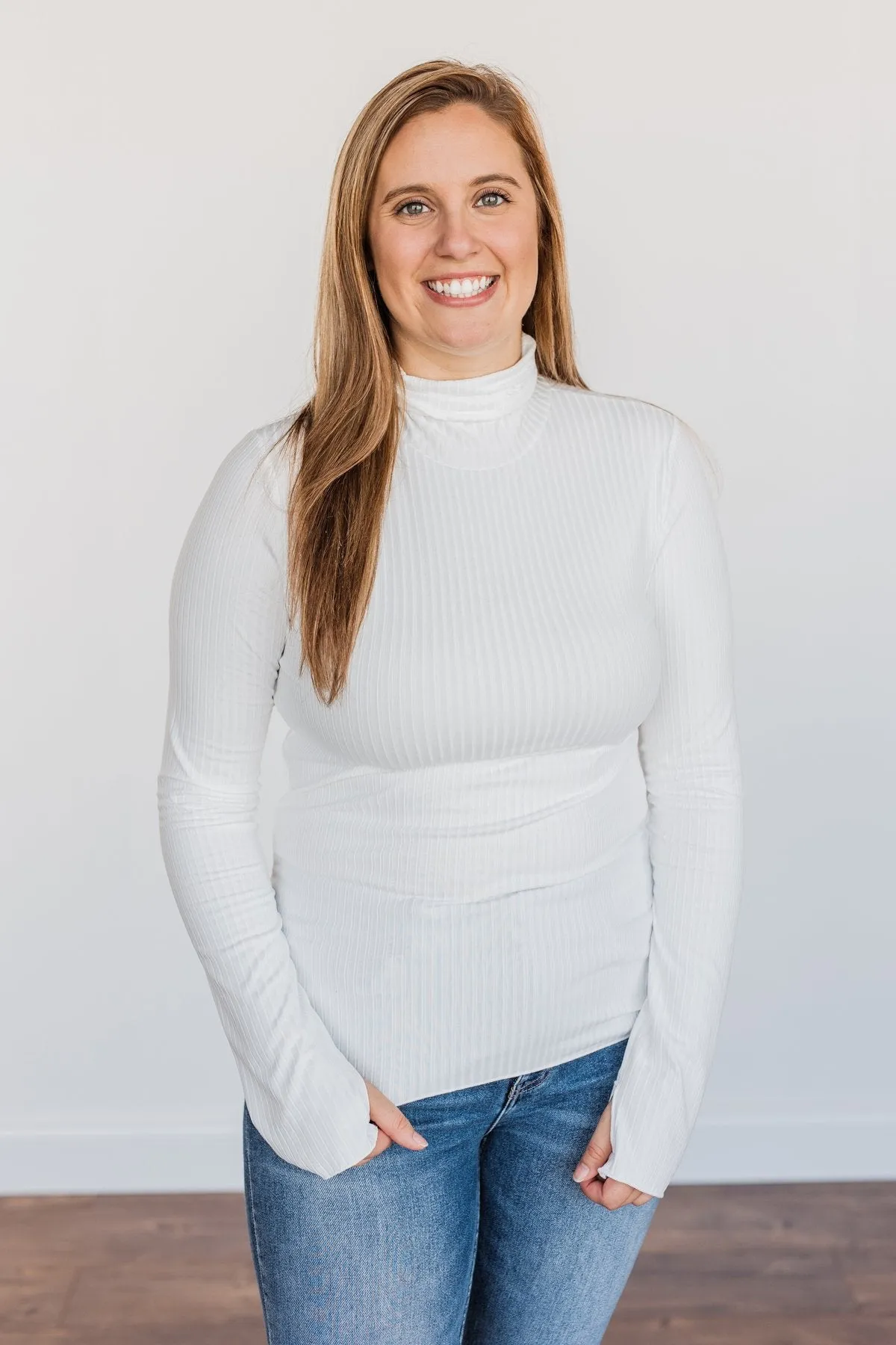 Smooth Sailing Turtle Neck Top- Ivory