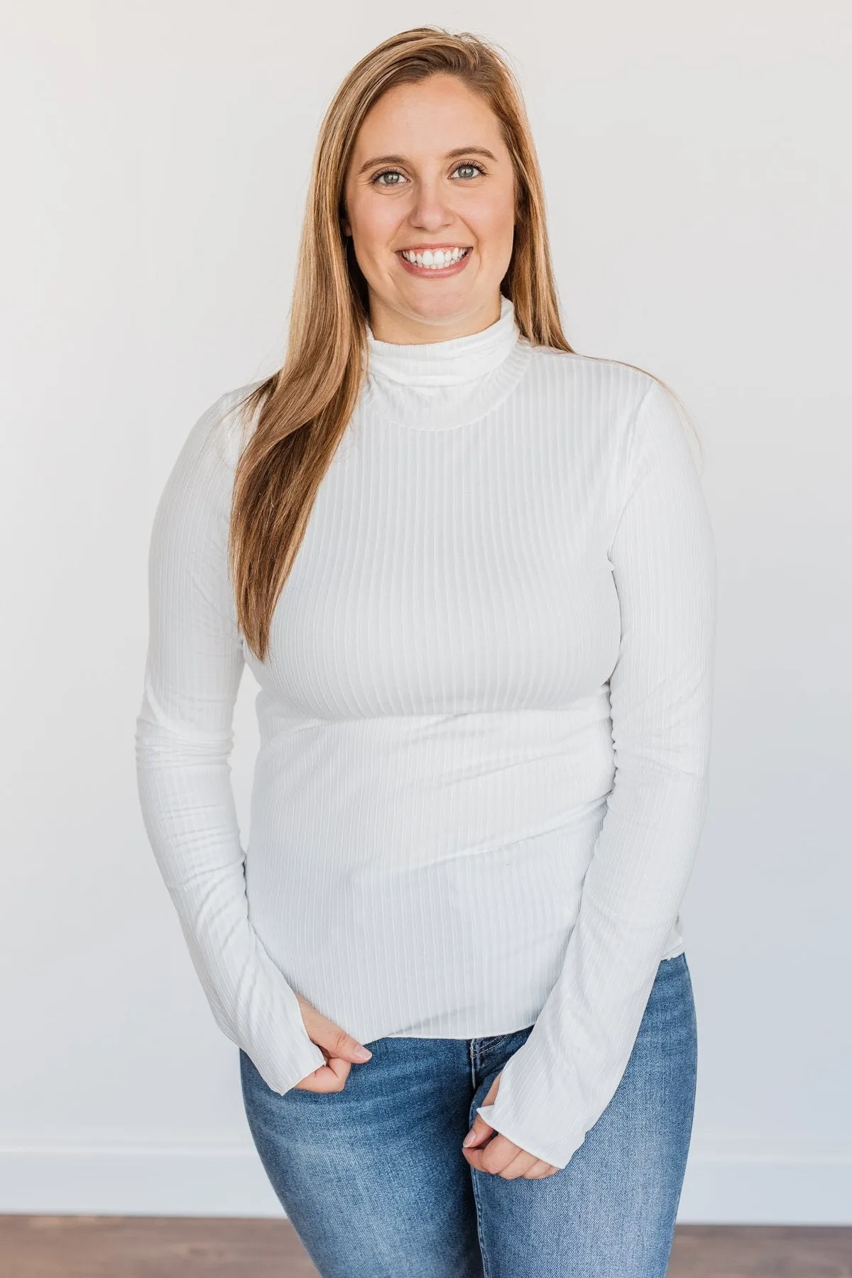 Smooth Sailing Turtle Neck Top- Ivory