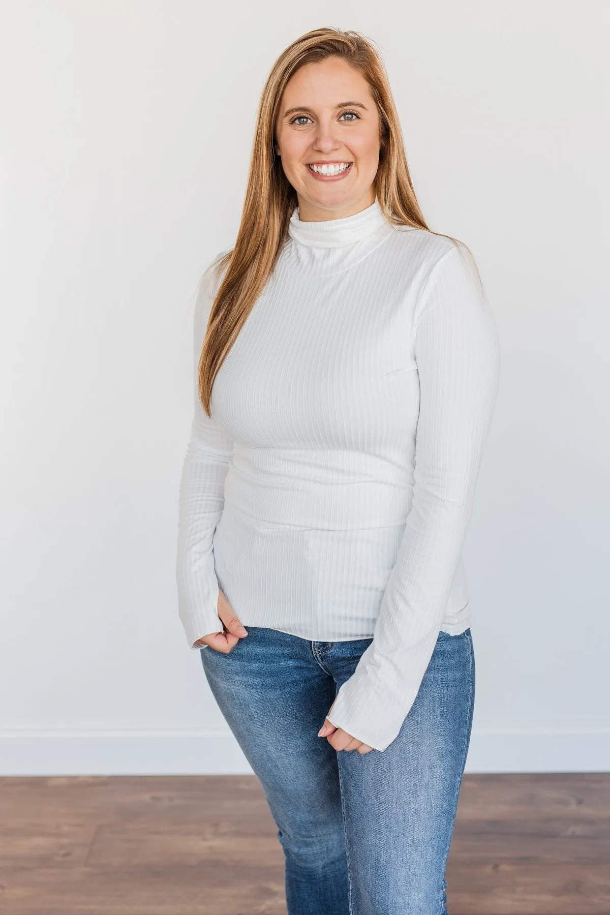 Smooth Sailing Turtle Neck Top- Ivory
