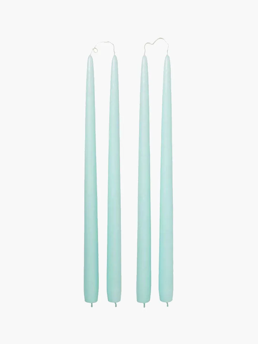 Smooth Taper Candles - Mint Green