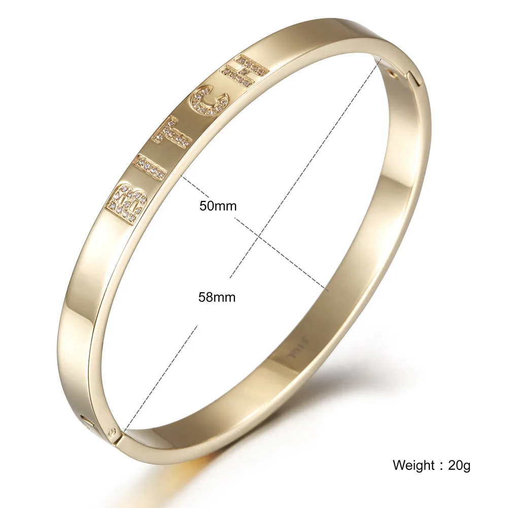 Smooth zircon letter bracelet-NSB1692ST