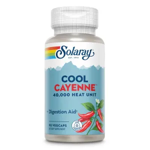 Solaray Cool Cool Cayenne 40,000 HU | Healthy Digestion, Circulation, Metabolism & Cardiovascular Support | 90 VegCaps