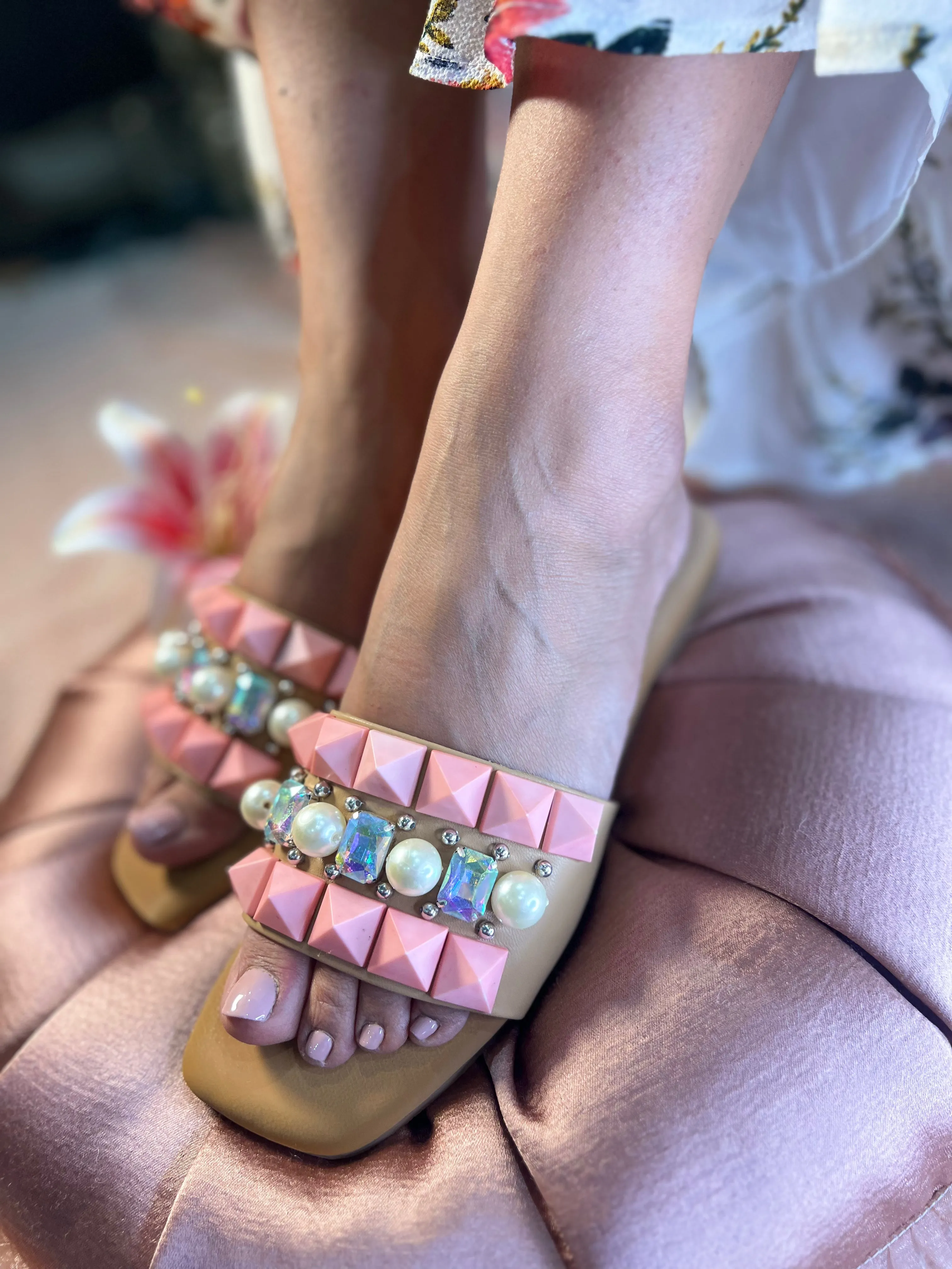 Studded Luxe Slider – Pink Edition