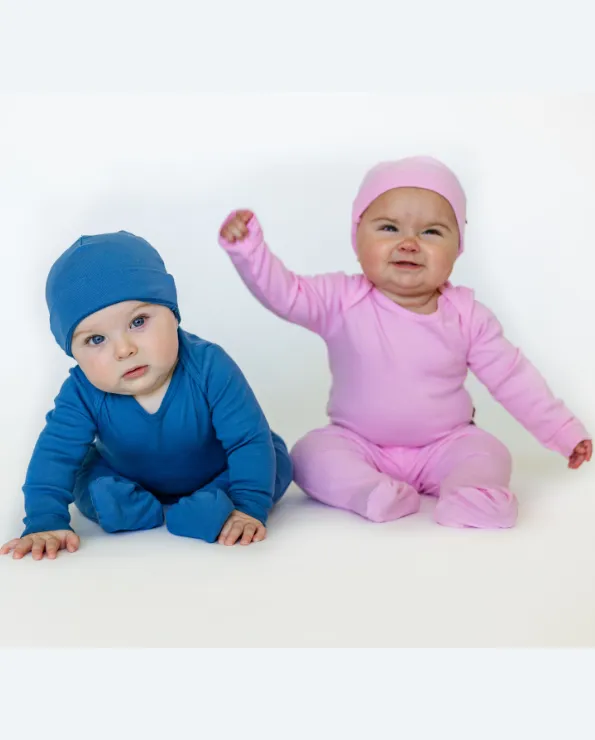 Super-Soft Organic Cotton Baby Rib Long Sleeve Lap Tee| Bright Light Blue