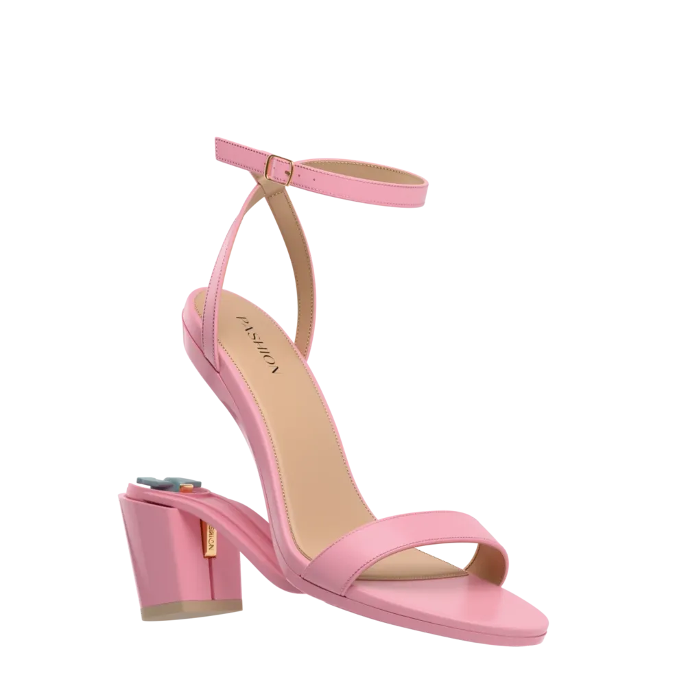The Brenna - Pink Leather 3 Block