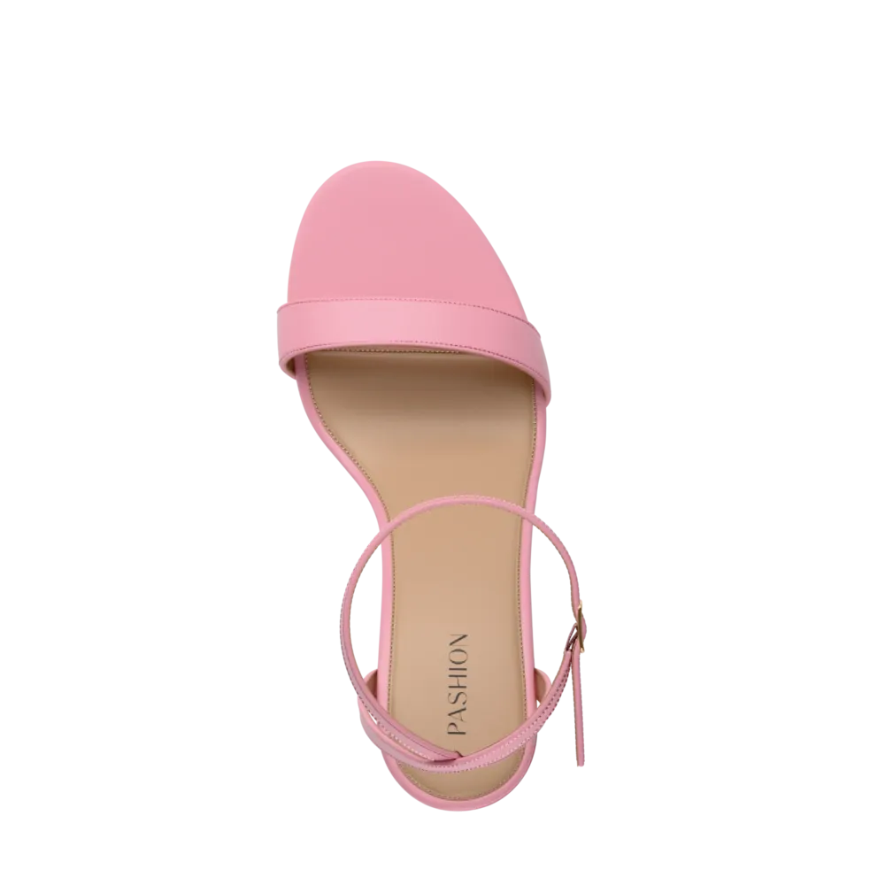 The Brenna - Pink Leather 3 Block