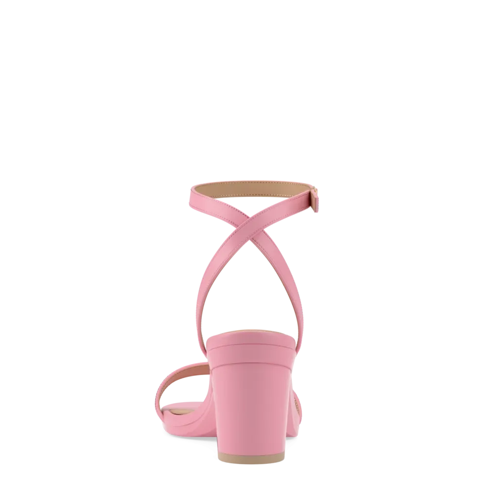 The Brenna - Pink Leather 3 Block