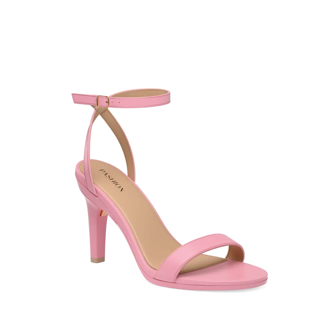 The Brenna - Pink Leather 4 Stiletto