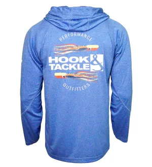 Tuned In Wicked Dry &amp; Cool Fishing Hoodie - Blue Heather