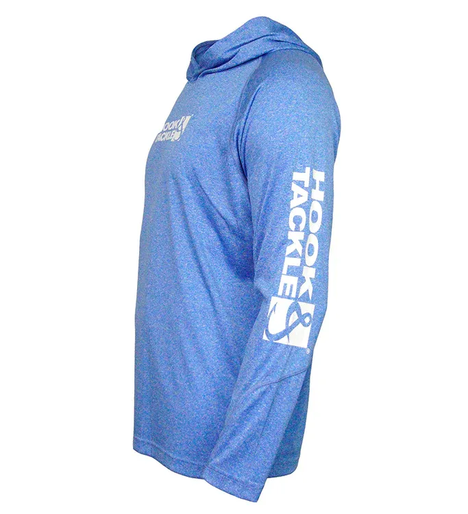 Tuned In Wicked Dry &amp; Cool Fishing Hoodie - Blue Heather